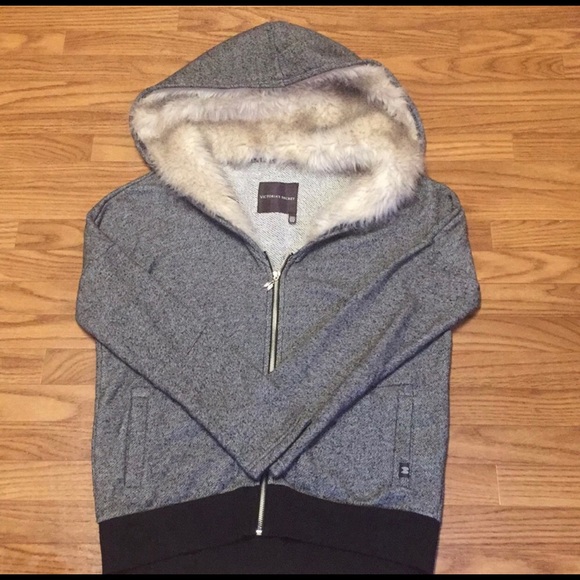 Gray Victoria’s secret jacket with fur hood - Picture 3 of 3